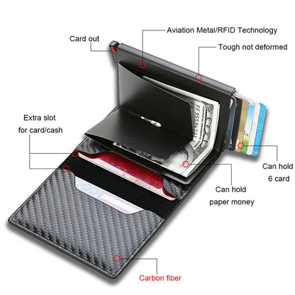 Carbon Fiber Slim Aluminum Men Wallet